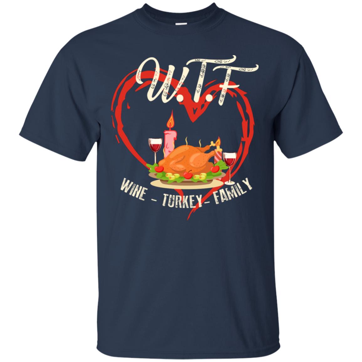 Turkey Wine Family Thanksgiving Drinking Gift Shirt For Family Navy