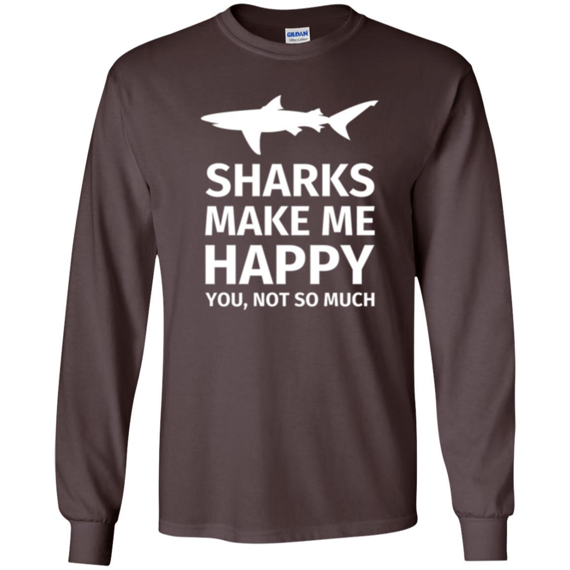 Shark Lover T-shirt Sharks Make Me Happy You Not So Much Dark Chocolate
