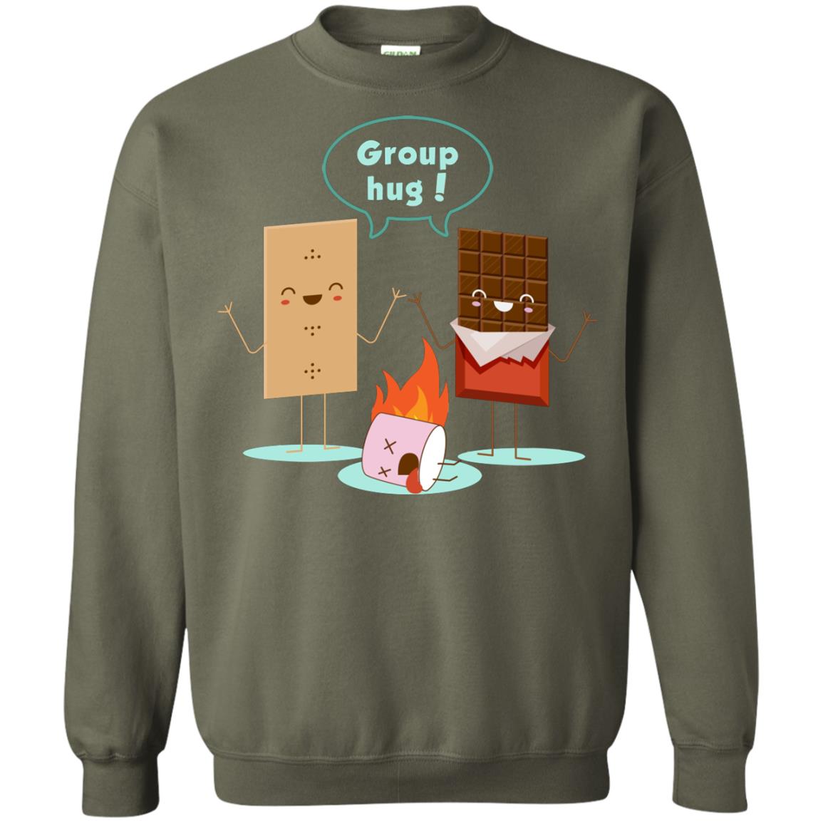 Funny Smores Chocolate Marshmallow Hiking Camping T-shirt Military Green