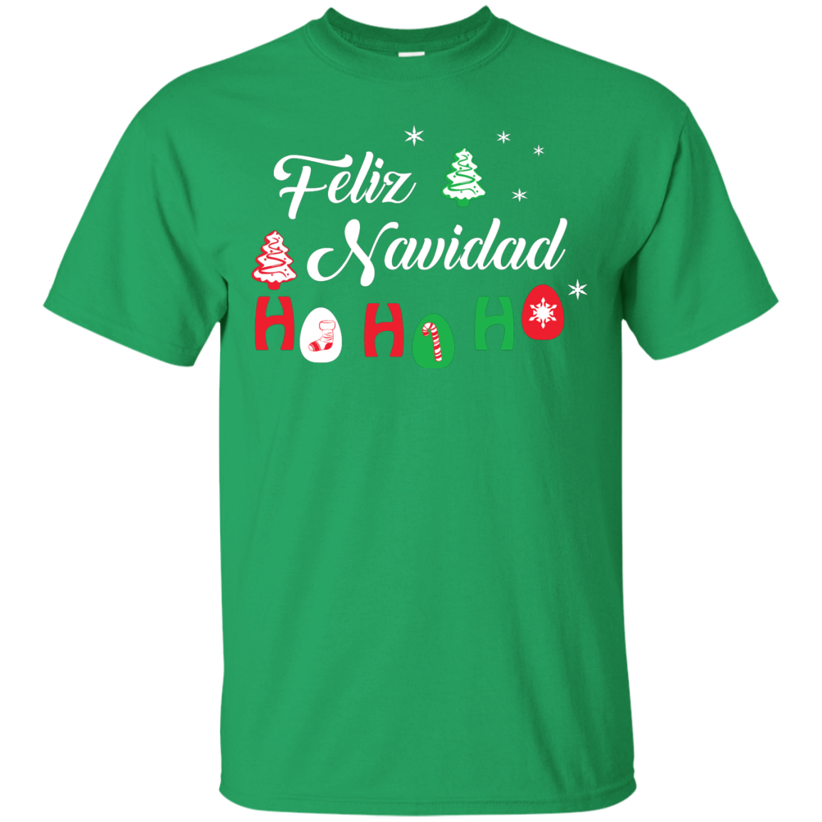 Chirstmas T-Shirt Feliz Navidad Ho Ho Ho Irish Green