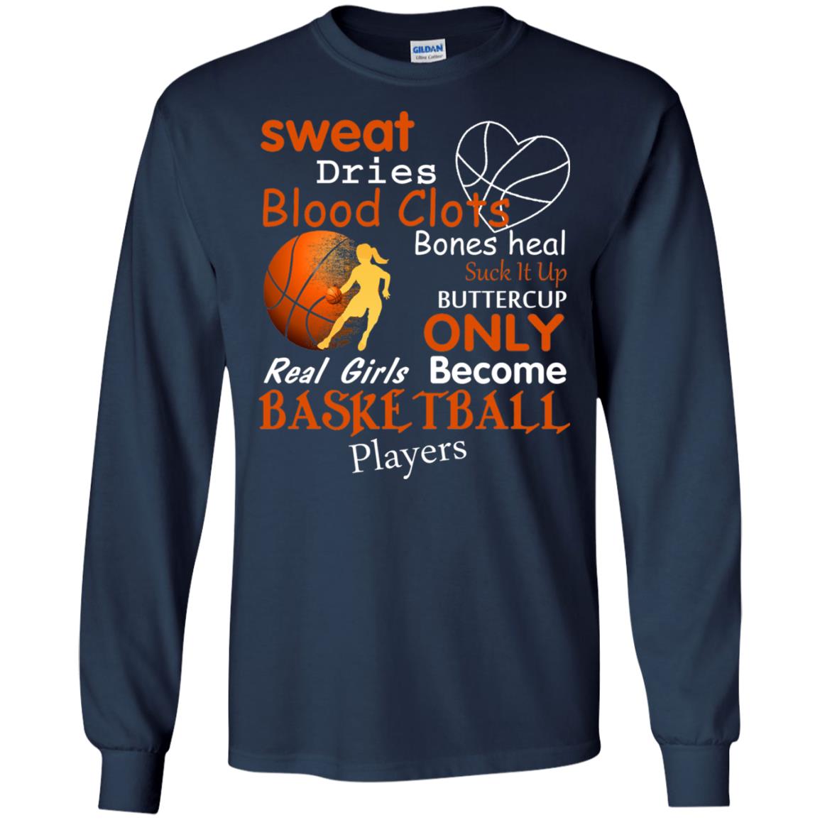 Basketball Shirt Real Girls Become Basketball Players Navy