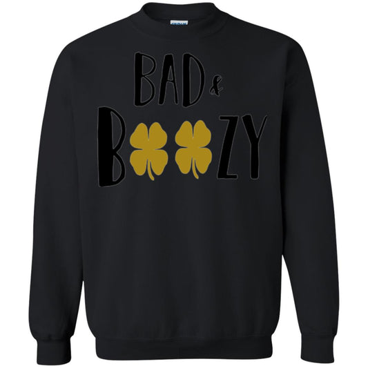 Bad And Boozy Funny Saint Patrick Day Drinking T-shirt Black