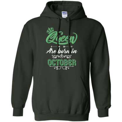Brithday T-Shirt Queen Are Born In October Forest Green