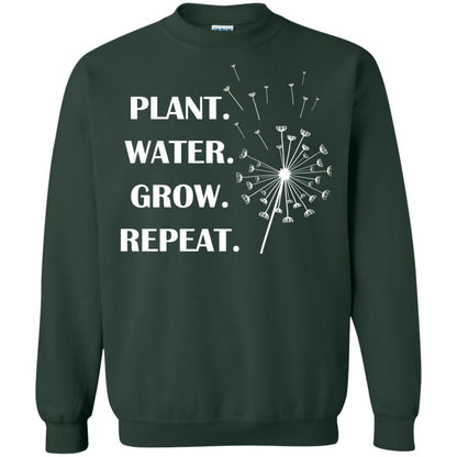 Plant Water Grow Repeat Gradener T-shirt Forest Green