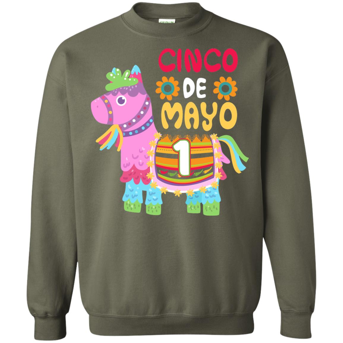 Cinco De Mayo Pinata Jockeys Horse Race 1st Birthday T-shirt Military Green