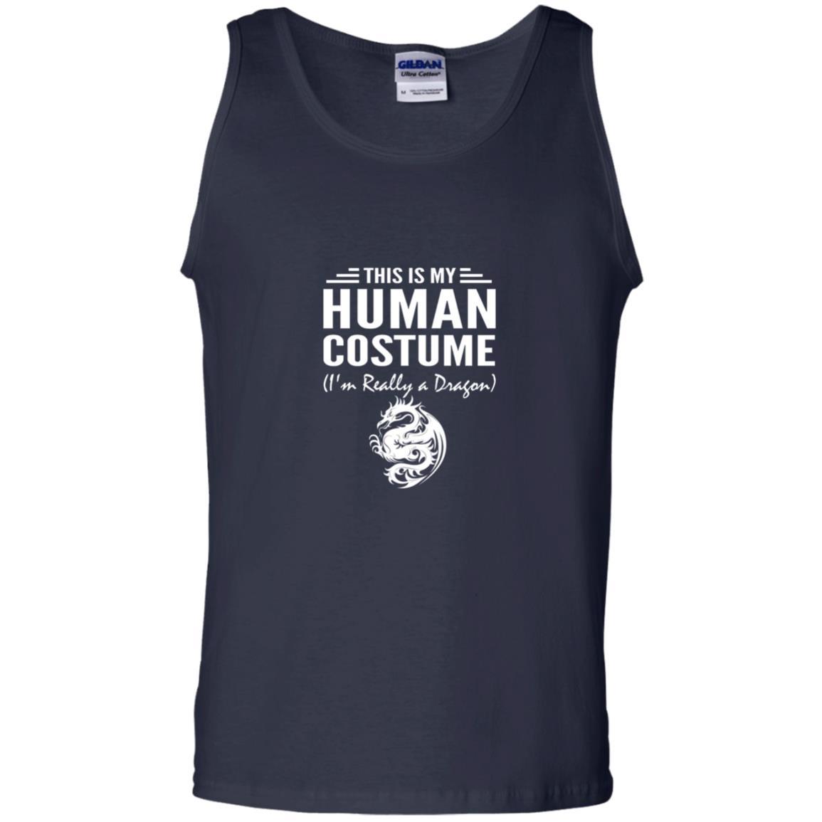 Dargon T-shirt This Is My Human Costume I'm Really A Dragon Navy