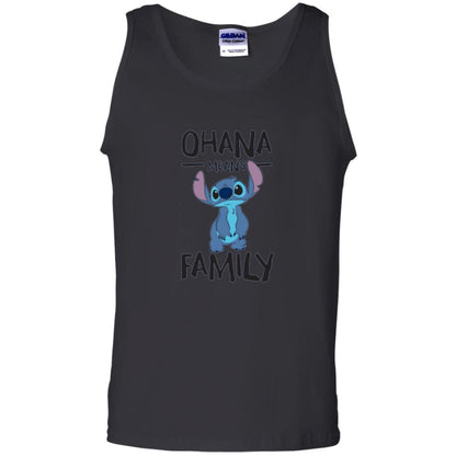 Disney Stitch T-shirt Ohana Means Family Black