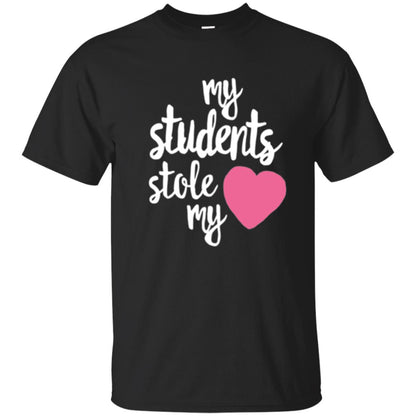 Valentine_s Day T-shirt My Students Stole My Heart Black