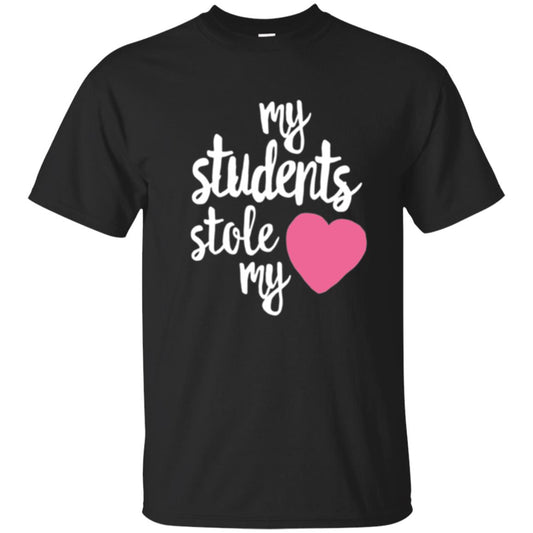 Valentine_s Day T-shirt My Students Stole My Heart Black