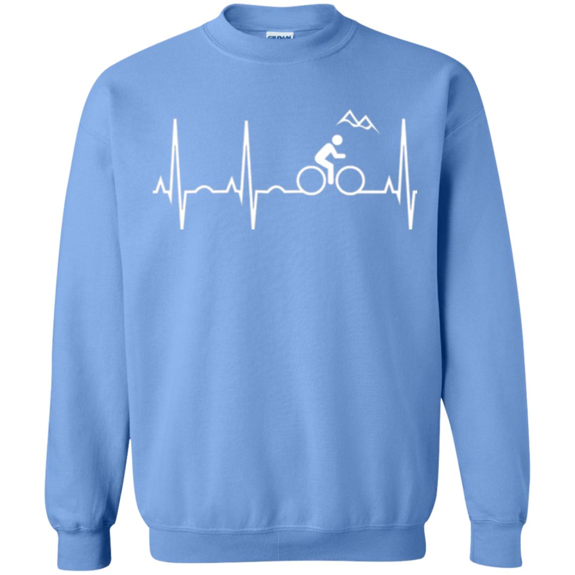 Mountain Bike Heartbeat Mountain Biking T-shirt Carolina Blue