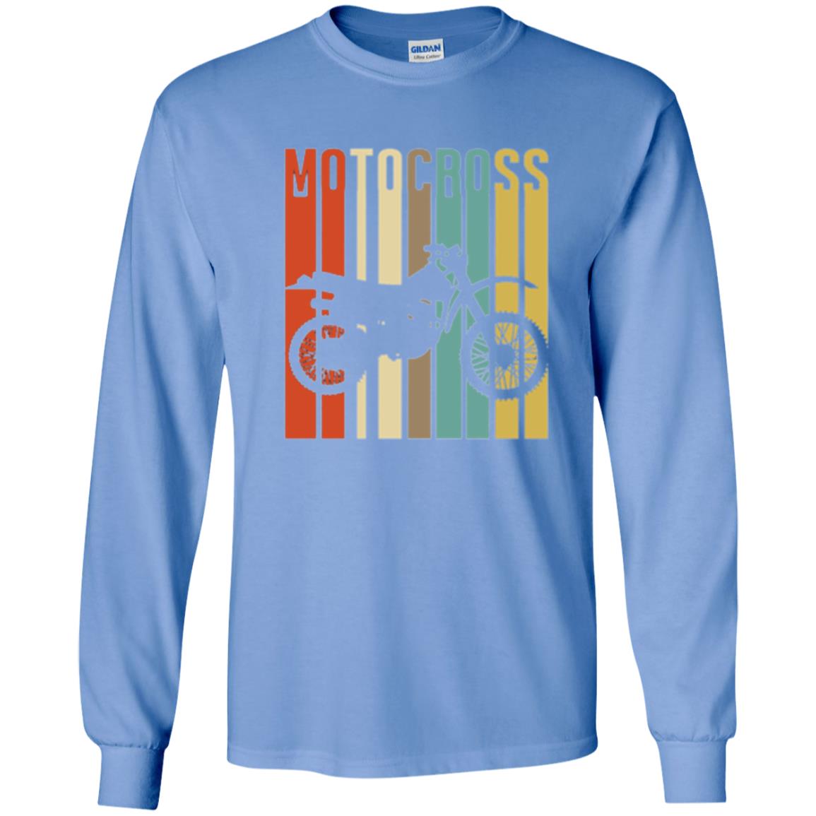 Dirt Bike Silhouette T-shirt Cool Vintage Motocross Carolina Blue