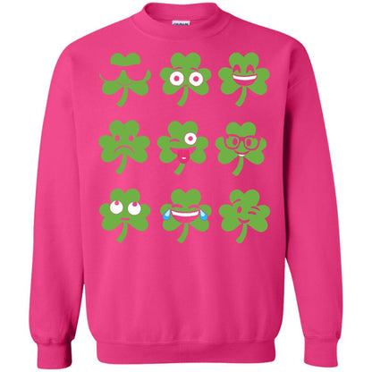 Emoji Shamrock St. Patrick_s Day T-shirt Heliconia