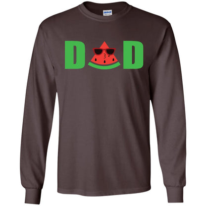 Dad Watermelon Funny Summer Melon Fruit Shirt For Daddy Dark Chocolate
