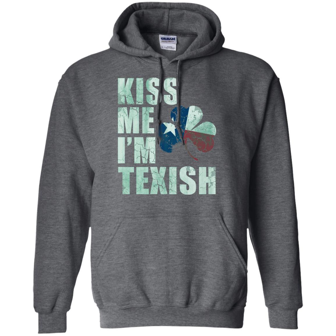 Kiss Me I_m Texish St. Patrick_s Day T-shirt Dark Heather
