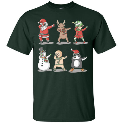 Christmas T-shirt Dabbing Santa Ugly Sweater Forest Green