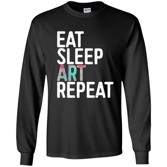 Artist T-shirt Eat Sleep Art Repeat Black