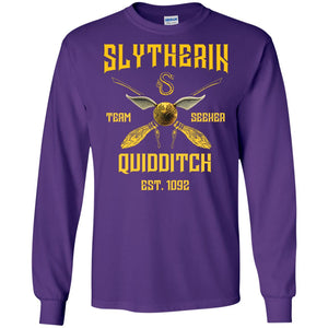 Slytherin Quiddith Team Seeker Est 1092 Harry Potter ShirtG240 Gildan LS Ultra Cotton T-Shirt