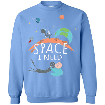 Funny Astronaut Universe Pun T-shirt I Need Space Carolina Blue