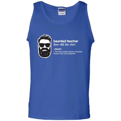 Bearded Teacher The Most Superior Species Of Teacher Known To Fun Cool Awesome Shirt Royal