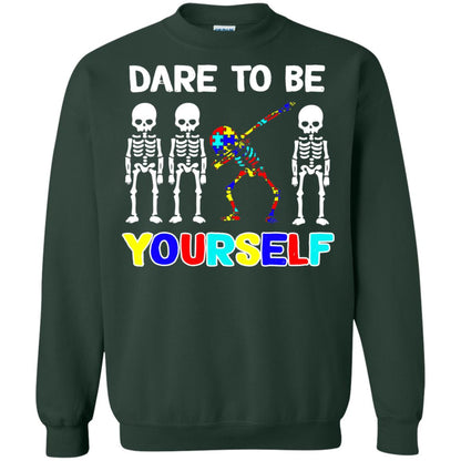 Dare To Be Yourself Autism Awareness Shirt Forest Green