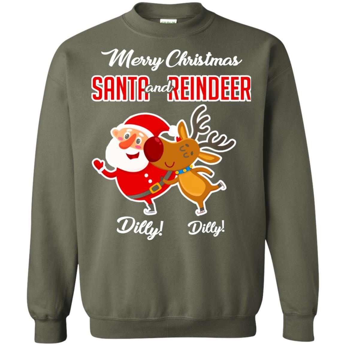 Christmas T-shirt Merry Christmas Dilly Dilly Military Green