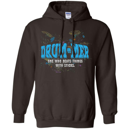 Drummer Definition T-shirt Drummer One Who Beats Things With Stick Dark Chocolate