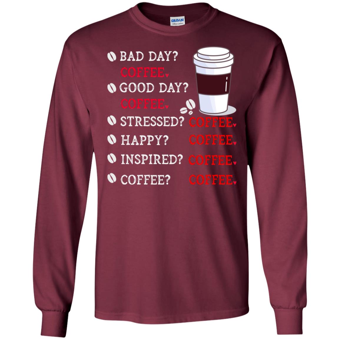 Coffee Idea Gift Shirt For Mens Womens Maroon