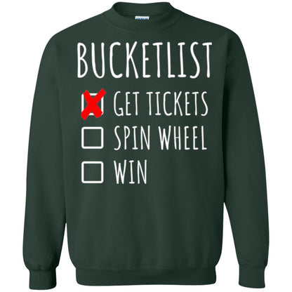 Game Show T-shirt Bucket List Spin Wheel Win Forest Green