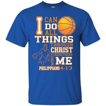 I Can Do All Things Through Christ Who Strengthens Me Basketball Shirt Royal