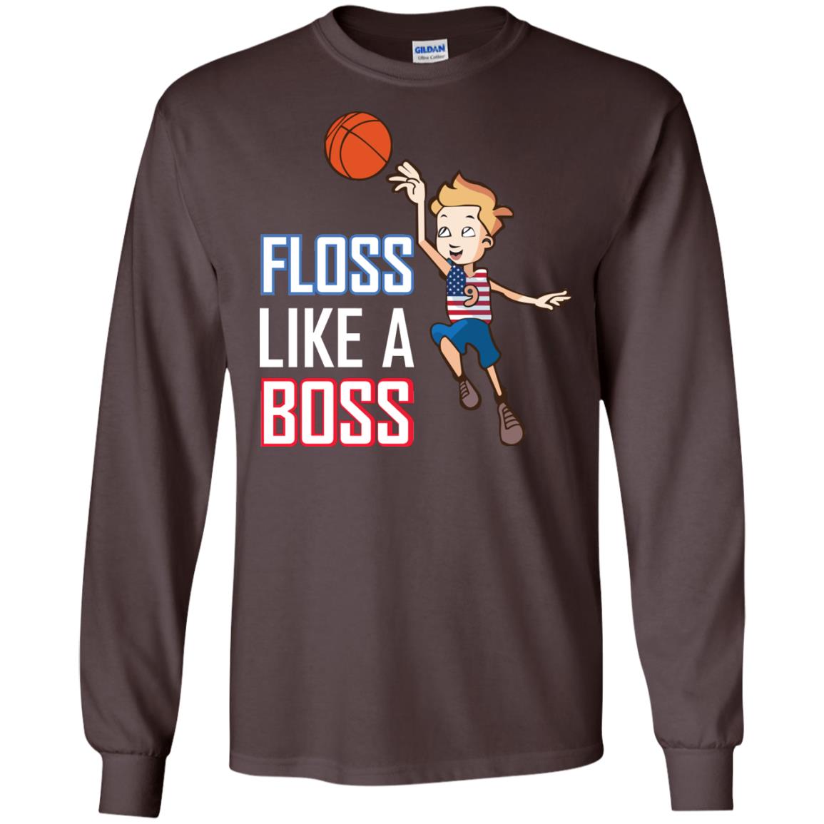 Floss Like A Boss Shirt For Basketball Players Dark Chocolate