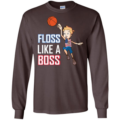 Floss Like A Boss Shirt For Basketball Players Dark Chocolate