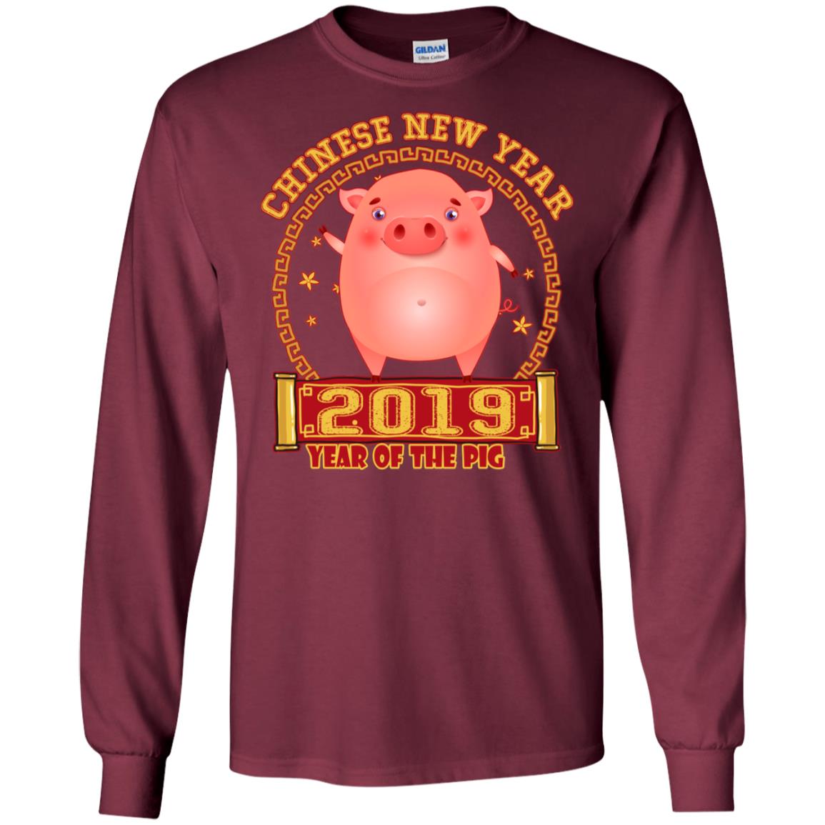 Chinese New Year Year 2019 Of The Pig Shirt Maroon