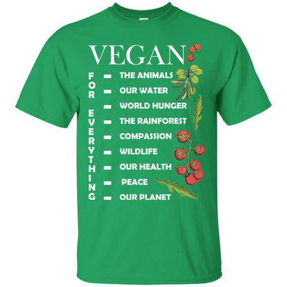 Vegetarian T-shirt Vegan For Everything Irish Green
