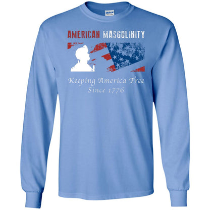 American Masgulinity Keeping America Free Since 1776 Shirt Carolina Blue