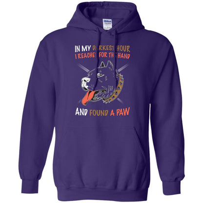 In My Darkness Hour I Reached For The Hand And Found A Paw Shirt Purple