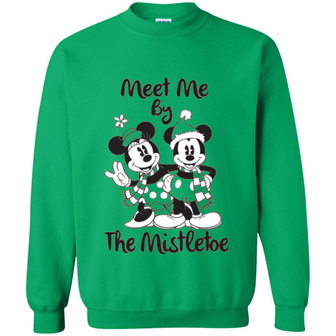 Christmas T-shirt Meet Me By Mistletoe Irish Green