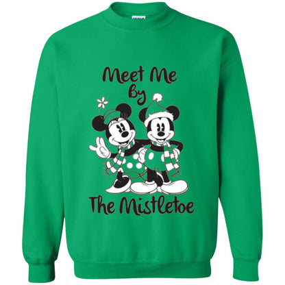 Christmas T-shirt Meet Me By Mistletoe Irish Green