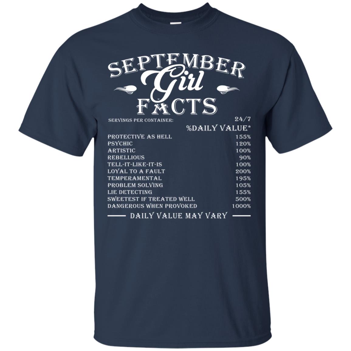 September Girl Facts Facts T-shirt Navy