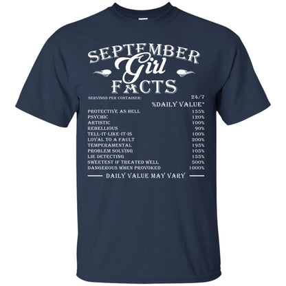 September Girl Facts Facts T-shirt Navy