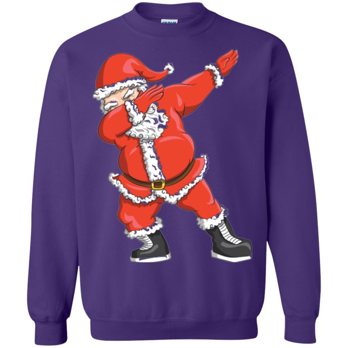 Funny Christmas T-shirt Dabbing Santa Claus Purple