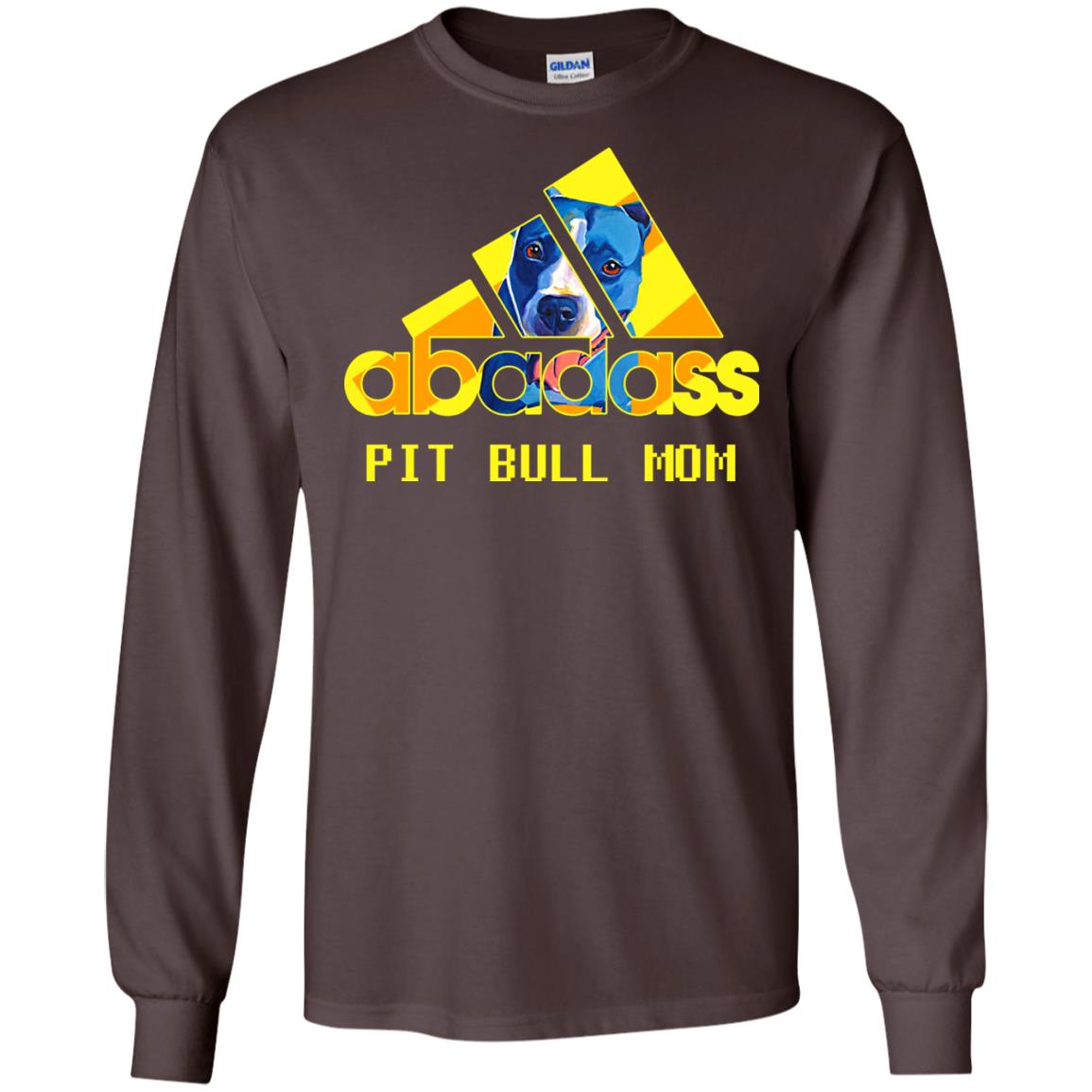 Abadass Pit Bull Mom Mommy Loves Pitbull Shirt Dark Chocolate