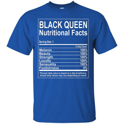 Black Queen Nutritional Facts T-shirt Self Love Royal