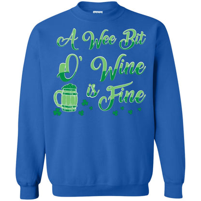 A Wee Bit O’ Wine Is Fine St. Patrick's Day T-shirt Royal