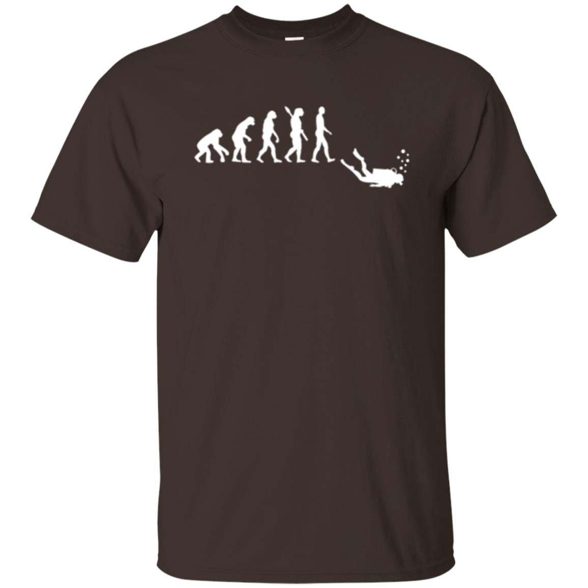 Evolution Of Man Funny Scuba Diving T-shirt Dark Chocolate
