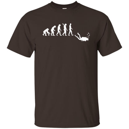 Evolution Of Man Funny Scuba Diving T-shirt Dark Chocolate