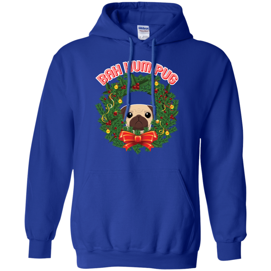Christmas T-Shirt Bah Hum Pug Royal