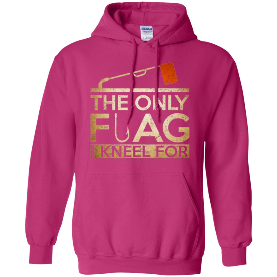 Ice Fishing T-shirt The Only Flag I Kneel For Heliconia