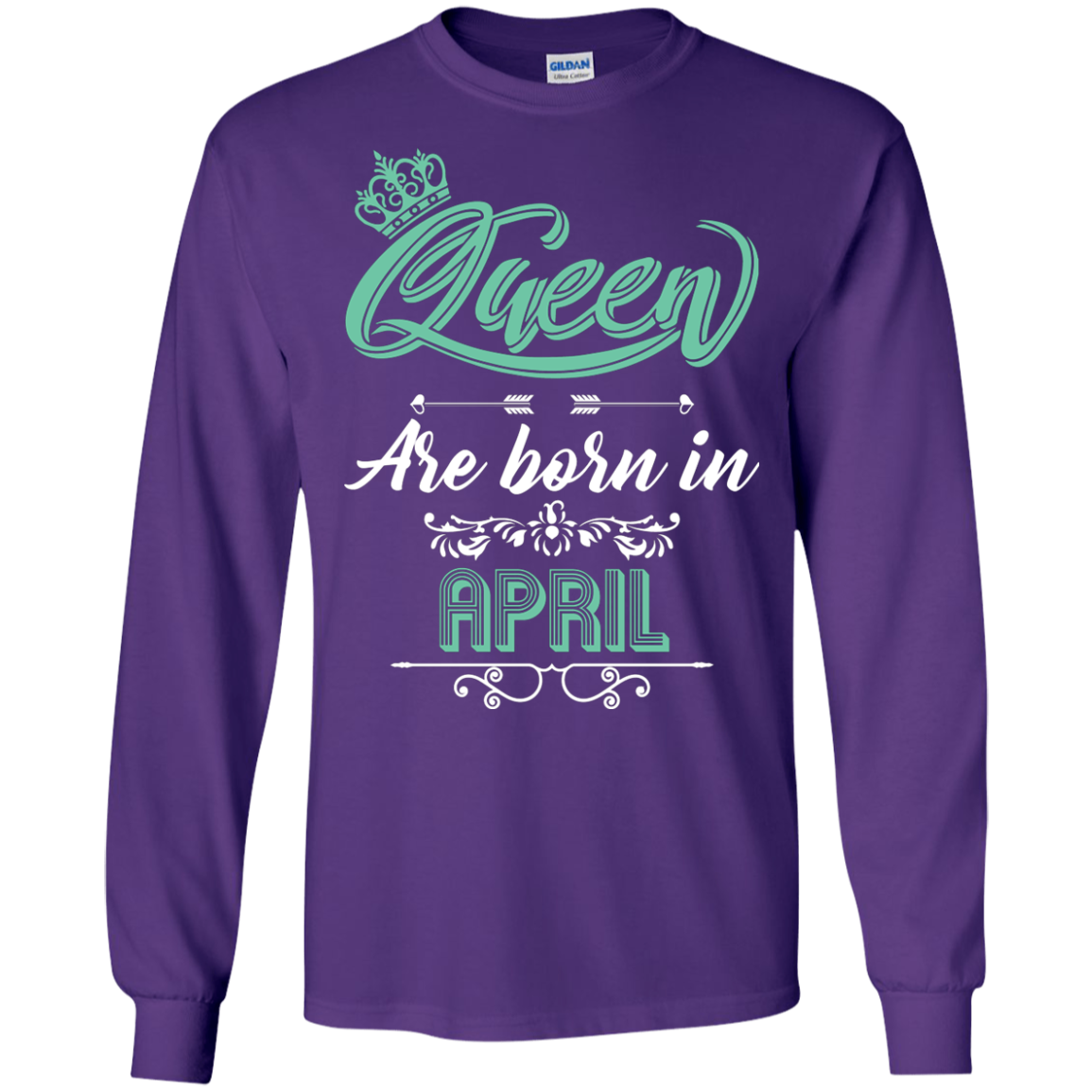 Brithday T-Shirt Queen Are Born In April Purple