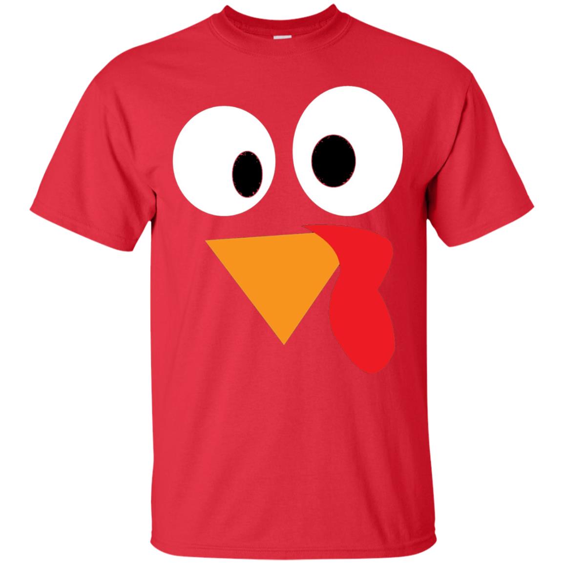 Happy Thanksgiving Funny Turkey Face T-shirt Red