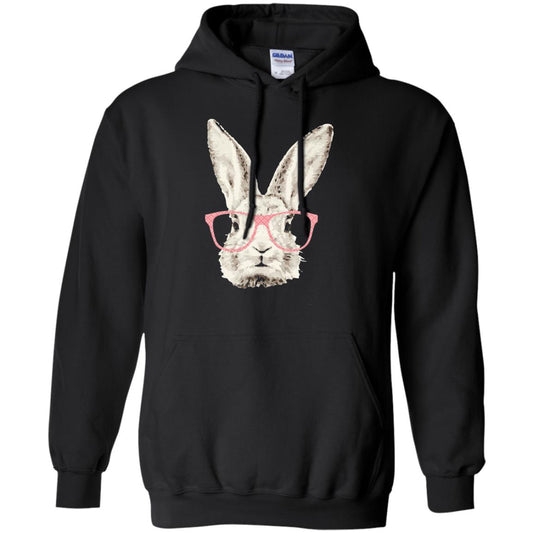 Easter Bunny Rabbit Pink Glasses Funny Hipster Shirt Black